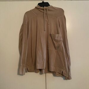 Free People Hot Shot Tan Long Sleeve Hooded top